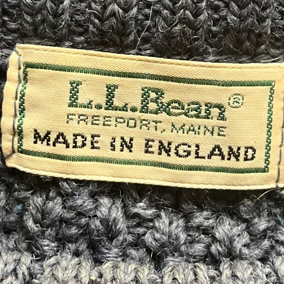 L. L. Bean Vintage Chunky Blue Wool Crew Neck Sweater EUC - Picture 4 of 6